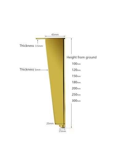 Sones Ayarlanabilir Tüm Alüminyum Mobilya Standı Ayakları, Yükseklik: 30cm Altın