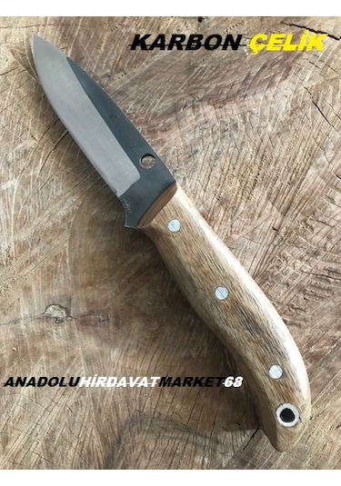El Yapımı Bıçak Çakı Avcı Kampçı Bıçağı Karbon Çelik Bıçak Antrasit