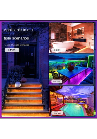Rgb Şerit Led Set Kumandalı Adaptörlü Renk Renk Çok Renkli Led