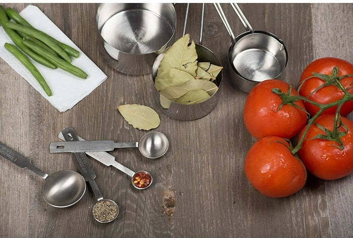 Konesam Stokelebilir 8 Parça Paslanmaz Çelik Ölçü Kase Ve Kaşık Seti - Pişirme Ve Pastacılık İçin Dayanıklı Ölçü Araçları