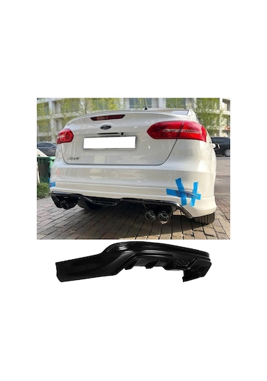 Ford Focus 3.5 Sedan Arka Ek Difüzör Siyah Plastik 2015 2016 2017 2018 Arka-difizör-bodykit-ek