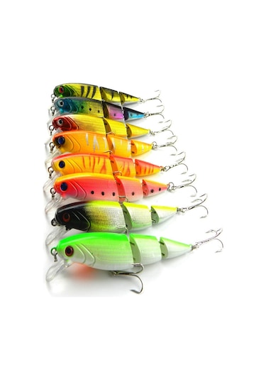 Hengjıa Jm001-x 10.5cm 14g Çok Bölümlü Plastik Sert Yemler Tiz Kancalı Yapay Balıkçılık Yemleri, Rastgele Renk Teslimatı