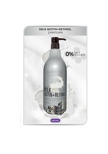 Morfose Sülfatsız Milk Biotin+Retinol İçerikli Tuzsuz Şampuan 1 L