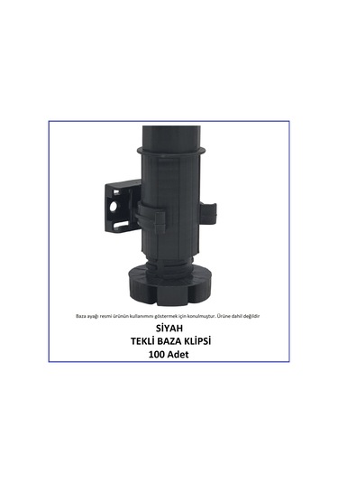 Baza Klipsi, Tekli, Siyah 100 Adet
