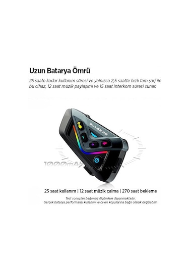 Blaıse V15s Bluetooth + Mesh Motosiklet Intercom Siyah