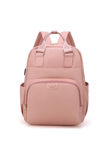 Çok Fonksiyonlu Anne Bebek Bakım Çantası Pembe