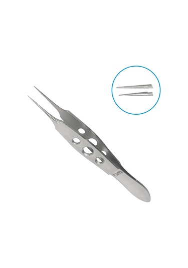 Barışhan Medikal Cerrahi Mikro Penset Dişsiz Cımbız Düz Uçlu 4 İnç Düz Sap Gri Çelik Eğitim Materyali