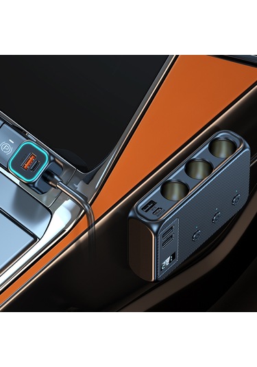 Samdoo 171w Hızlı Şarjlı 6 Usb'li Araç Çoklu Şarj Aleti - Pd+qc3.0 Destekli 3 Prizi Açma/kapama Düğmeli 113 Karakter