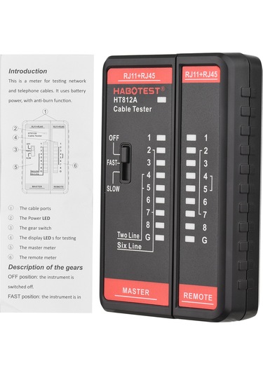Habotest Habotest Ht812a Ağ Kablosu Test Cihazı Kablo Takip E21513