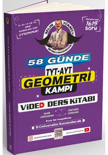 Bıyıklı Matematik 58 Günde Tyt Ayt Geometri Video Ders Kitabı