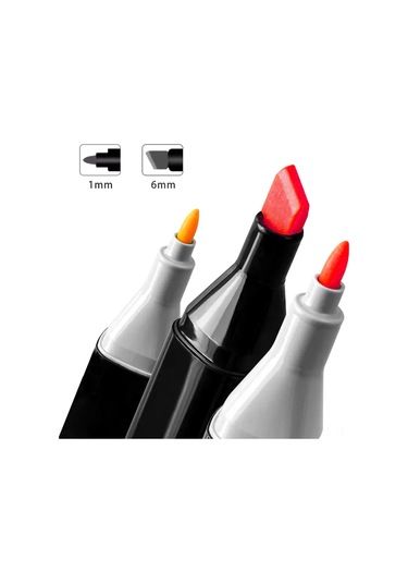 Lemestar Renkli Sanat Dünyası: 48, 80 Veya 168 Renk Seçenekli Çift Uçlu Alkollü Kalem Seti, Taşıma Çantası Ve Stand Dahil