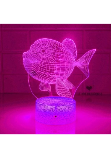 Goldenqian 3d Balık Gece Işığı Lambası Illusion 7 Renk Değiştirme Dokunmatik Anahtarı Masa Masa Dekorasyon Lambaları Akrilik Düz Abs Taban Usb Kablosu Oyuncak İle Hediye 0vdkyx Siyah