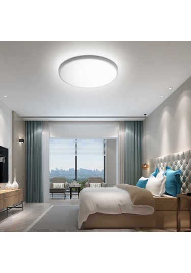 Symbee Yuvarlak Tavan Lambası, 24w Led, 6500-7000k Beyaz Işık, Ac85-265v, Plastik Gövde, 120 Adet 2835 Led İçi Beyaz