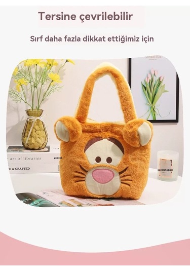 Kadın Geniş Kapasiteli Çift Taraflı El Çantası-pembe Pembe