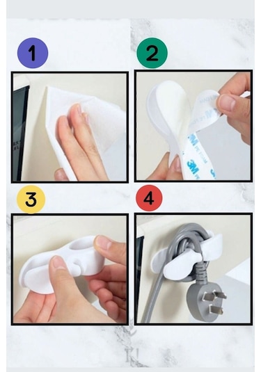 10 Adet Yapışkanlı Airfryer Kablo Sabitleyici Düzenleyici Çok Amaçlı Kablo Tutucu Kablo Toparlayıcı