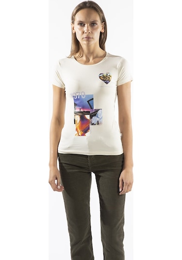 ROBERTO CAVALLI  Kadın T'shirt RRC5289L Bej