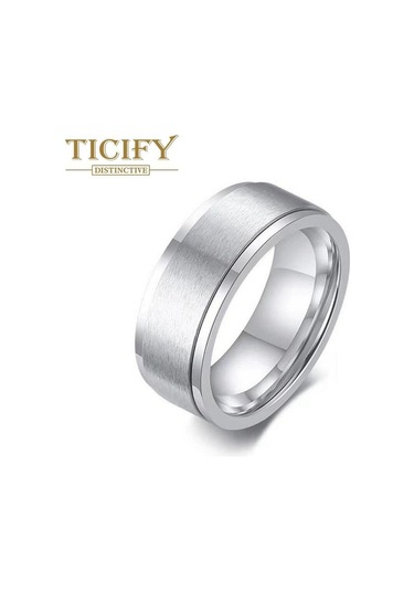 Beyaz Yeni Ürün Dönebilen Titanyum Çelik Yüzük Avrupa Ve Amerikan Erkek Paslanmaz Çelik Döner Halka Siyah