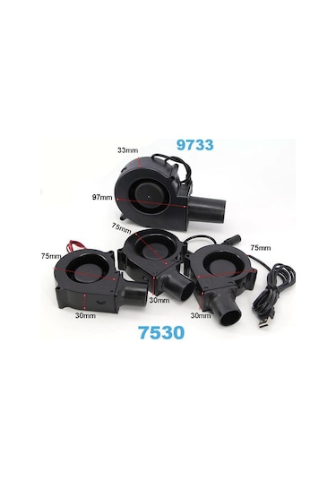 7530 9733 5v Veya 12v Dc Usb Xh2.54 Üfleyici Fan Güç Ayarlı Barbekü Pişirme Fanı Turbo Hava Üfleyici Piknik Izgarası Odun Sobası No.2 5v Xh2.54