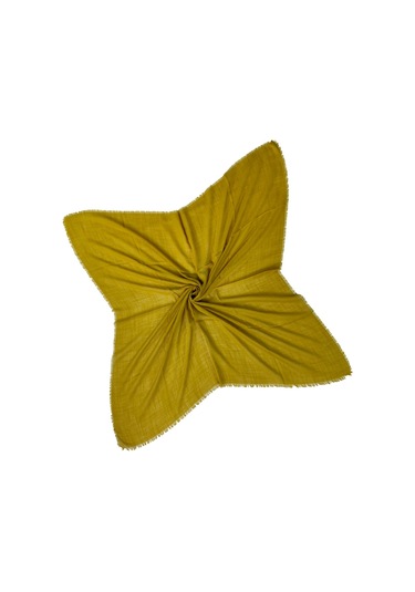 Enba Flamlı Yazma %100 Pamuk Nefes Alan Doğal Kumaş Hardal