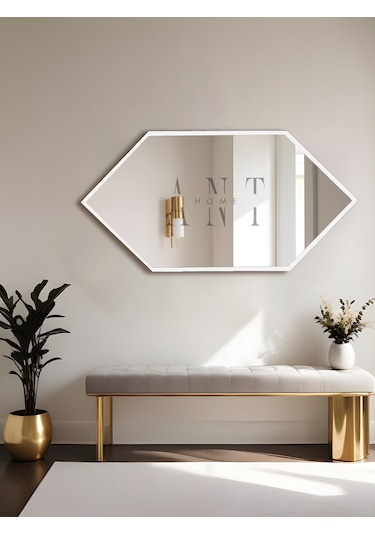 Ayna, Duvar Aynası, Konsol Aynası, Holl Aynası, Dekoratif Ayna Beyaz