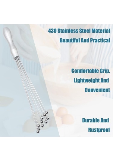 Ulzyvf Yumurta Yumurta Ve Tel Soslar Pişirme Paslanmaz Mikseri Manuel Kremalı Karıştırma Karıştırma İnç İnç Çırpma, Çırpma, Çırpma Çırpıcılar Çelik Bilyalı Ahşap 2pcs 12 10 Lm Ahşap