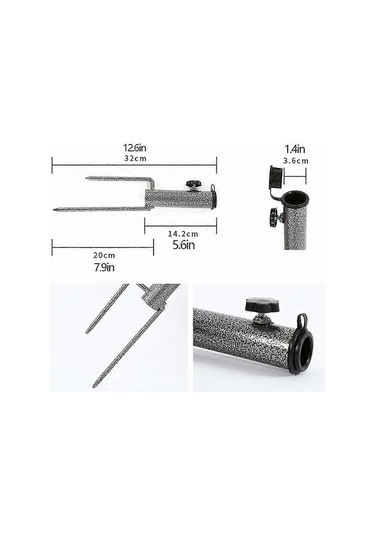 Şemsiye Standı, Çim Dikenli Şemsiye Standı, Açık Hava Şemsiye Zemin Braketi, Şemsiye Zemin Braketi Plaj Balıkçılık Bahçesi İçin Çim Dikeni Tutucu - Wellngs Diğer