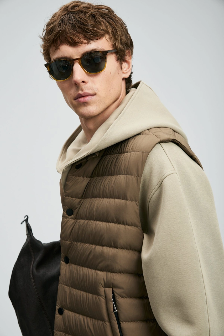 Lufian Erkek Soon Kaz Tüyü Yelek 112130027 Kum Kum