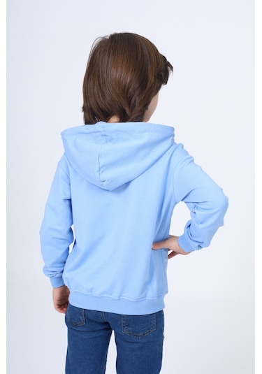 Toontoy Erkek Çocuk Baskılı Hırka Mavi