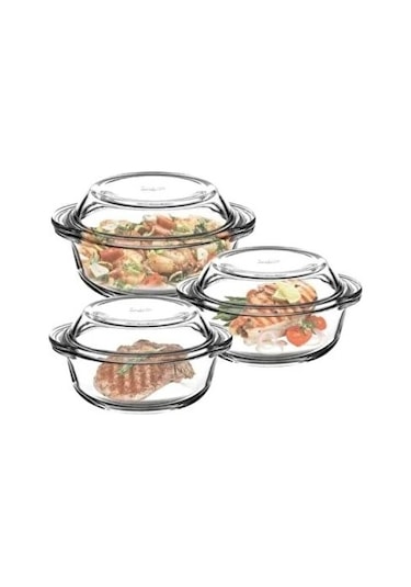 Paşabahçe Borcam Yuvarlak Tencere Seti 3'lü