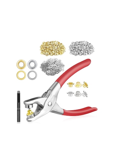 Ccgloball Grommet Kuşgözü Pense Seti, Metal Kuşgözü İle 1/4 Inç 6mm Alet Kiti