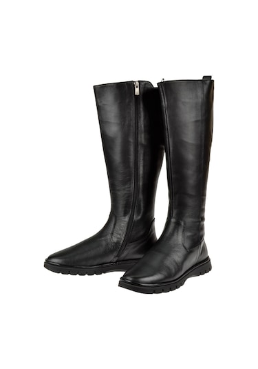 Pullman Baldır Kısmı Lastikli Comfort Kadın Çizme PLM-22828   SİY Siyah