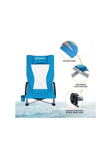 Kingcamp Lilac High Comfort Plaj Ve Dinlenme Sandalyesi Blue Buz Mavisi