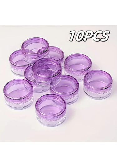 Dashanshop Mor Kapaklı 10/30lu Sızdırmaz Plastik Kozmetik Kavanoz - Krem Saklama