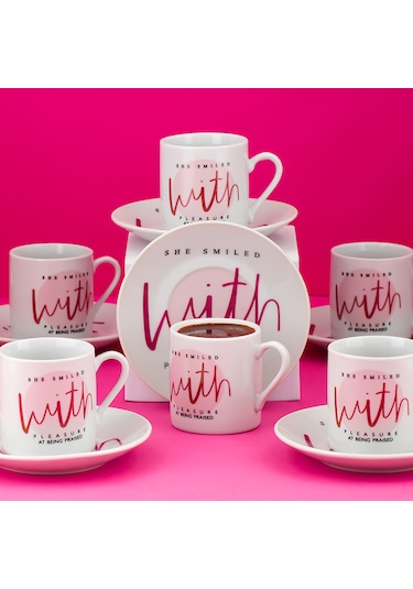 Porsima 10 Porselen 12 Parça Türk Kahve Fincan Takımı 90ml