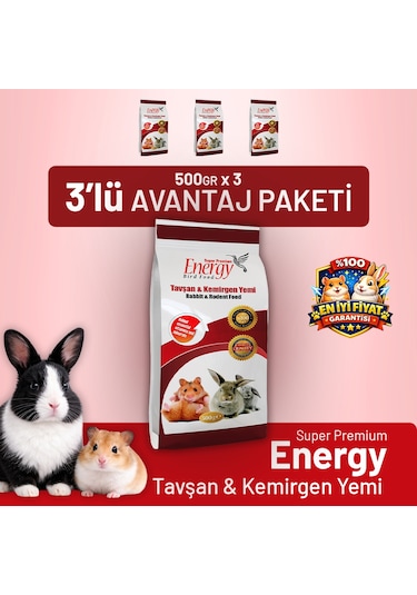 Tavşan & Kemirgen Yemi 500 G - 3 Adet