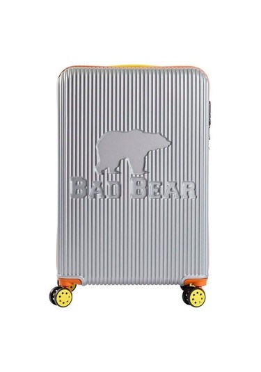 Bad Bear Logo Suitcase 23.01.80.001g Gri Büyük Boy Tekerlekli Abs Valiz 95 Lt. Gri