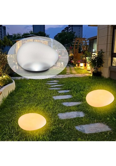 Suntek Çim Yürüyüş Yolu Bahçe İçin Çakıl Şeklinde Sıcak Işık