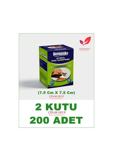 Dermateks Steril Gazlı Bez Kompres Spanç 7.5 x 7.5 CM 2 Kutu