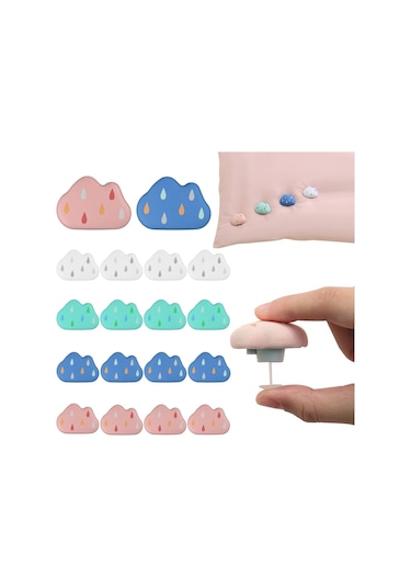 4 Adet Pembe-bulut Şekli Yatak Çarşafı Tutucular Kaymaz Raptiye Yorgan Klipleri Plastik İğneler İle Yeniden Kullanılabilir Yorgan Nevresim Pimleri