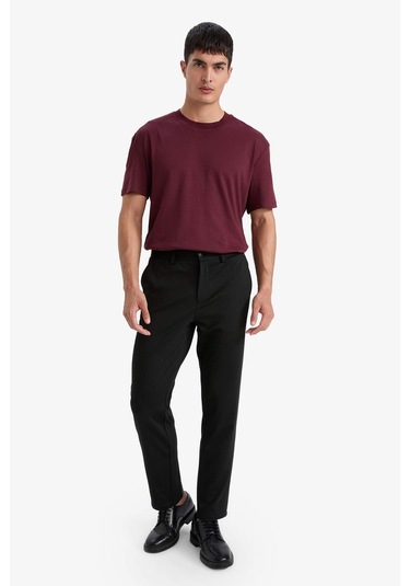 Defacto %100 Pamuk Regular Fit Bisiklet Yaka Basic Düz Kısa Kollu Tişört E7961ax25aubr34 Bordo