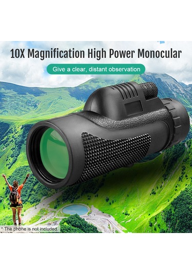 Singree 10x50 El Tipi Monoküler Teleskop, Bak4 Prisma, Fmc Kaplama, Su Geçirmez, Telefon Klembi + Tripod + Taşıma Çantası Dahil Siyah