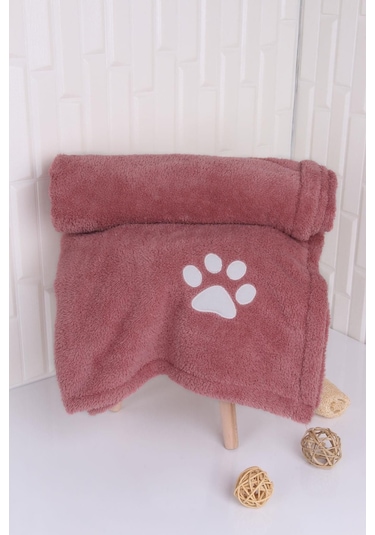 Pati Nakışlı Köpek Kurulama Havlusu Gül kurusu