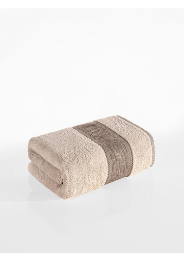%100 Cotton Saç Havlusu Maura 50x90 Cm Bej