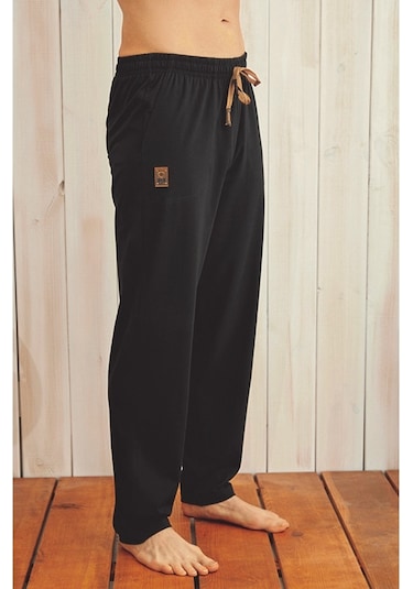 Ince Tek Alt Çok Rahat Pamuk Pijama Siyah