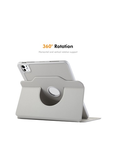 İpad Pro Uyumlu 12,9 İnç 2018 / İpad Pro 12.9 2020 / İpad Pro 12.9 2022 / İpad Pro 12.9 2021 / İpad Pro 12.9 2. Nesil 2022 / İpad Air 13 2024 İçin Enkay Hat Prens Stand Kılıf Tpu+pu Otomatik Uyandırma / Uyku 360 Derece Dönebilen Tablet Kılıfı