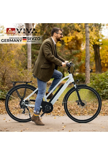 Asvıva Elektrikli Bisiklet B15 Pedelec Extra Güçlü 36V 14.0 Ah Sa Beyaz