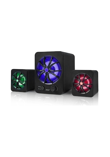 Reedark D-207 Usb Led Işıklı Taşınabilir Hoparlör - Stereo Ses, Çift Hoparlör, Bilgisayar/tablet/smartphone Uyumlu Siyah