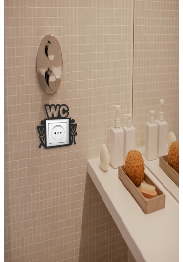 Wc Tuvalet Priz Çerçevesi Mdf Duvar Dekorasyon Ürünü