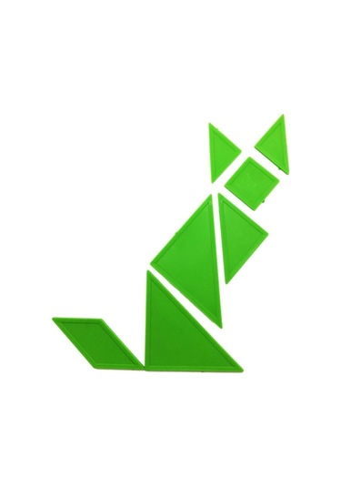 7 Parça Plastik Tangram Çok Renkli
