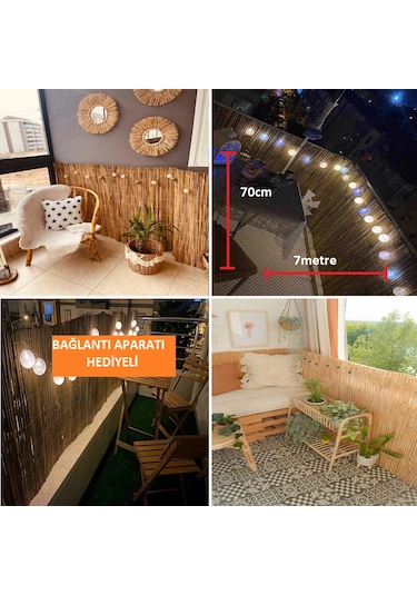 70 Cm X 7 Metre Doğal Kamış Hasır Bahçe Çiti Bambu Çit Balkon Çiti